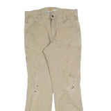 CARHARTT Mens Cotton Blend Beige Relaxed Fit Straight Trousers W33 L32 Workwear