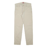LEVI'S Mens Cotton Blend Beige Slim Straight Trousers W28 L27 Casual Zip