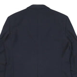 Mens Navy Blue Classic Jacket M Polyester Blend Plain Button Closure Smart