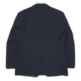 Mens Navy Blue Classic Jacket M Polyester Blend Plain Button Closure Smart