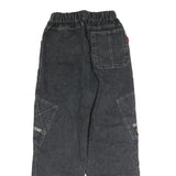 Mens Regular Fit Black Denim Cargo Jeans W22 L26 U.S. Army Patch