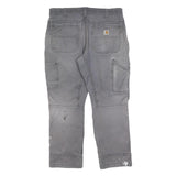 CARHARTT Mens Cotton Blend Grey Relaxed Fit Straight Leg Trousers W36 L27