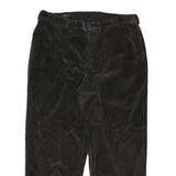 LANDS END Mens Relaxed Brown Corduroy Trousers W37 L27 Casual Cotton Blend Zip