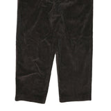 LANDS END Mens Relaxed Brown Corduroy Trousers W37 L27 Casual Cotton Blend Zip