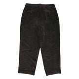 LANDS END Mens Relaxed Brown Corduroy Trousers W37 L27 Casual Cotton Blend Zip