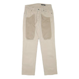 JECKERSON Mens Cotton Blend Beige Regular Fit Trousers W31 L31 Button Closure