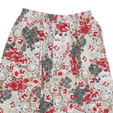 SAG HARBOR Womens Red Beige Floral Print A-Line Knee Length Polyester Blend