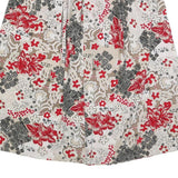 SAG HARBOR Womens Red Beige Floral Print A-Line Knee Length Polyester Blend