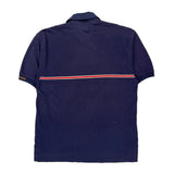 Tommy Hilfiger Striped Polo Shirt - Large Navy Cotton