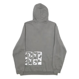 PUMA Mens Grey Hoodie L Cotton Blend Logo Print Pullover Sweatshirt