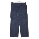 DICKIES Mens Cotton Blend Navy Regular Fit Straight Leg Trousers W35 L30