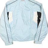 Womens Blue & White Zip Jacket M Polyester Blend Plain Hooded Casual Outdoor