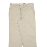 DICKIES Mens Cotton Blend Beige Regular Straight Trousers W34 L30 Workwear