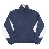 MAJESTIC Mens Navy Blue & White Track Jacket M Polyester Blend Zip Collar