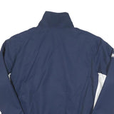MAJESTIC Mens Navy Blue & White Track Jacket M Polyester Blend Zip Collar