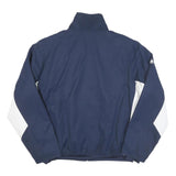 MAJESTIC Mens Navy Blue & White Track Jacket M Polyester Blend Zip Collar