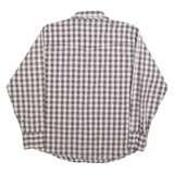 WRANGLER Mens Brown & White Check Shirt XL Casual Long Sleeve Button Cotton