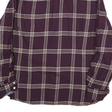 TOMMY HILFIGER Womens Maroon & Cream Check Shirt M Classic Cotton Blend Casual