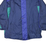 MASTER Mens Blue & Green Nylon Zip Jacket L Casual Lightweight Sports Outerwear