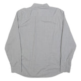 CALVIN KLEIN Mens Grey Shirt L Button Front Cotton Blend Long Sleeve Casual