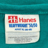 Hanes Single Stitch T-Shirt - XL Green Cotton Blend