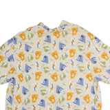 DISNEY Mens Cream Goofy Cartoon Print Casual Shirt XL Cotton Blend