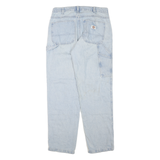 DICKIES Womens Regular Light Blue Denim Jeans W32 L30 Workwear Cotton Blend Zip