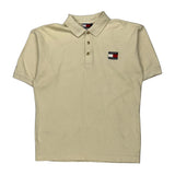 Made In USA Tommy Hilfiger Polo Shirt - Large Beige Cotton