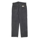 WRANGLER Mens Black Regular Straight Denim Raw Jeans W34 L32 Classic Style