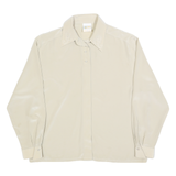 YOUR 6TH SENSE Womens Cream Shirt Long Sleeve Collared Embroidered L