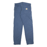 CARHARTT Mens Cotton Blue Regular Straight Trousers Zip W32 L31 Classic Workwear