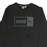 PUMA Mens Black Cotton Crew Neck XL Sweatshirt Logo Print Casual