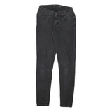 LEVI'S Womens Slim Black Denim Skinny Jeans Cotton Blend Zip W26 L28 Stylish