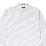 NAUTICA Mens Blue & White Stripe Shirt L Cotton Blend Casual Classic