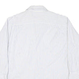 NAUTICA Mens Blue & White Stripe Shirt L Cotton Blend Casual Classic