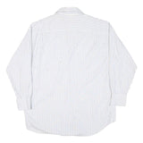 NAUTICA Mens Blue & White Stripe Shirt L Cotton Blend Casual Classic