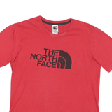 THE NORTH FACE Mens Red T-Shirt S Short Sleeve Crew Neck Logo Print Cotton Blend