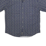 NAK Mens Blue Patterned Casual Shirt L Cotton Blend Summer Button-Down