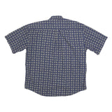 NAK Mens Blue Patterned Casual Shirt L Cotton Blend Summer Button-Down