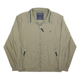 NAUTICA Mens Beige Zip Jacket M Polyester Plain Lightweight Casual
