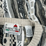 Florence Tricot Sweater - Large Gray Cotton Blend