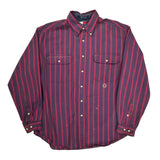 Tommy Hilfiger Striped Shirt - Large Red Cotton