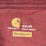 Carhartt Hoodie - 2XL Burgundy Cotton Blend