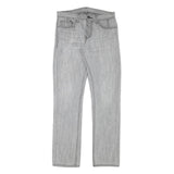 LEVI'S Mens Slim Light Grey Denim Jeans W32 L34 Zip Closure Classic Fit Casual