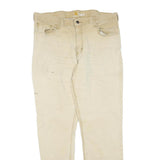 CARHARTT Mens Cotton Blend Beige Regular Fit Straight Leg Trousers W36 L32
