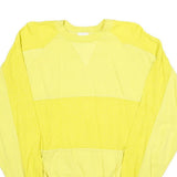 CAMPIONE Mens Yellow Cotton Blend Crew Neck Sweatshirt L Casual Pullover