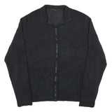 CALVIN KLEIN JEANS Mens Black Patterned Jumper Full Zip Crew Neck Basic Knit XL