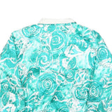 SUNTERRA Womens Green & White Printed Jacket L Polyester Zip Casual Lightweight