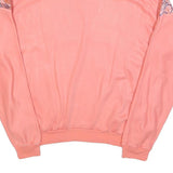 Womens Peach Pullover Sweatshirt L Cotton Blend Abstract Print 1/4 Zip Collar