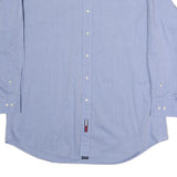 TOMMY HILFIGER Mens Blue Cotton Button-Down Shirt XL Classic Summer Look